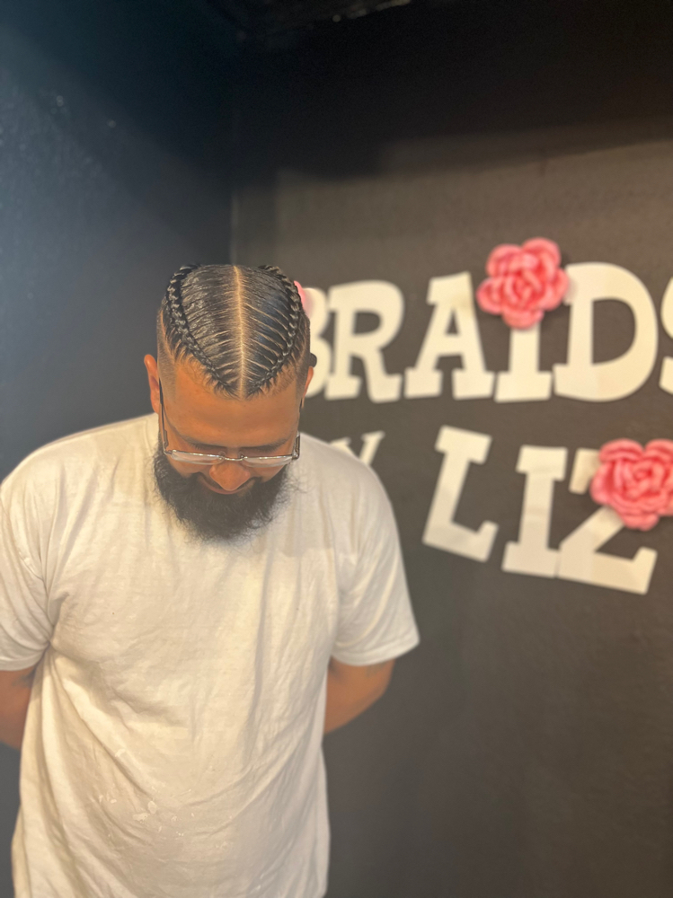 Men 2 Braids (man Bun)