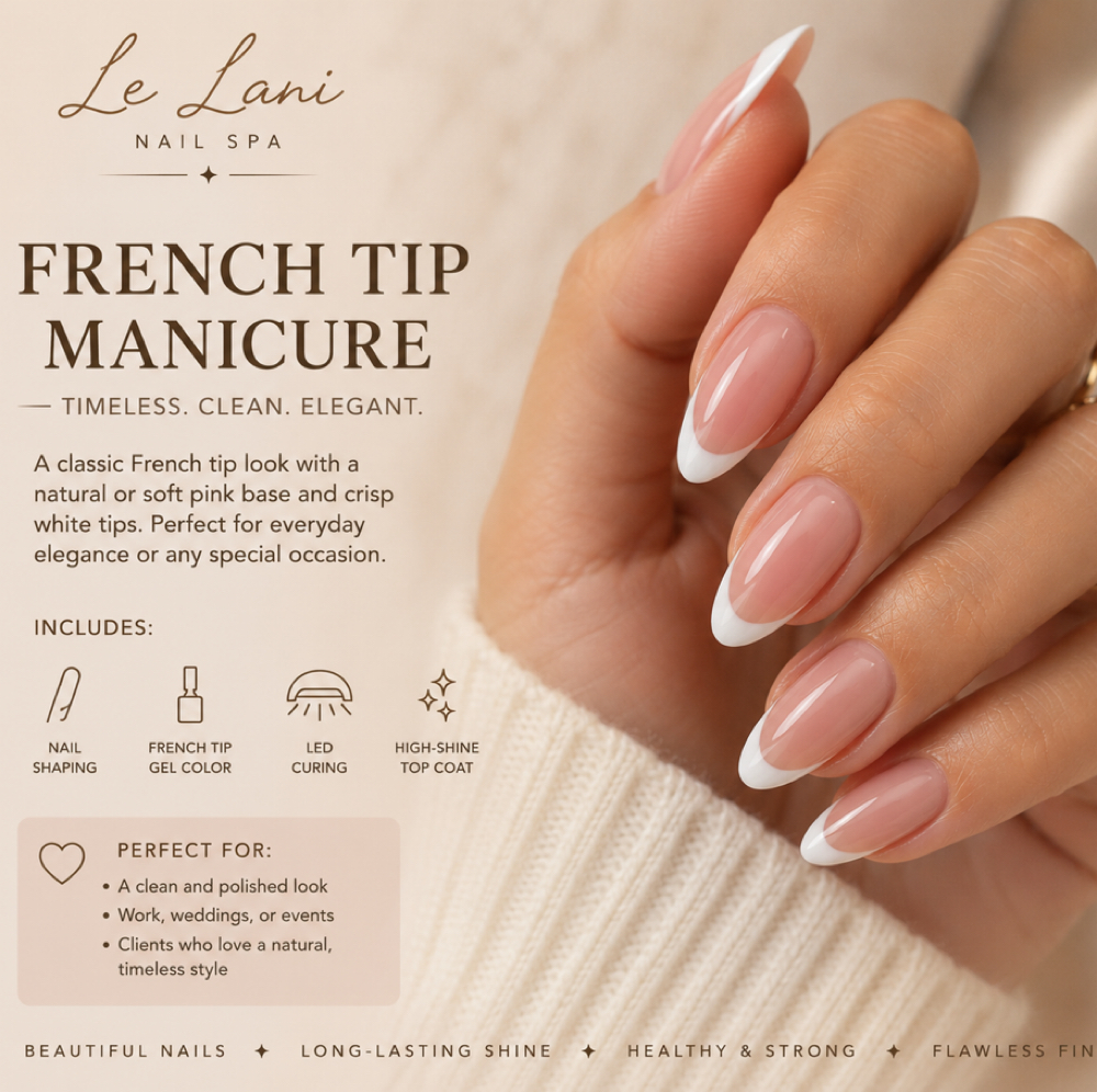 FRENCH TIP MANICURE at Le Lani Nail Spa in Los Angeles, CA