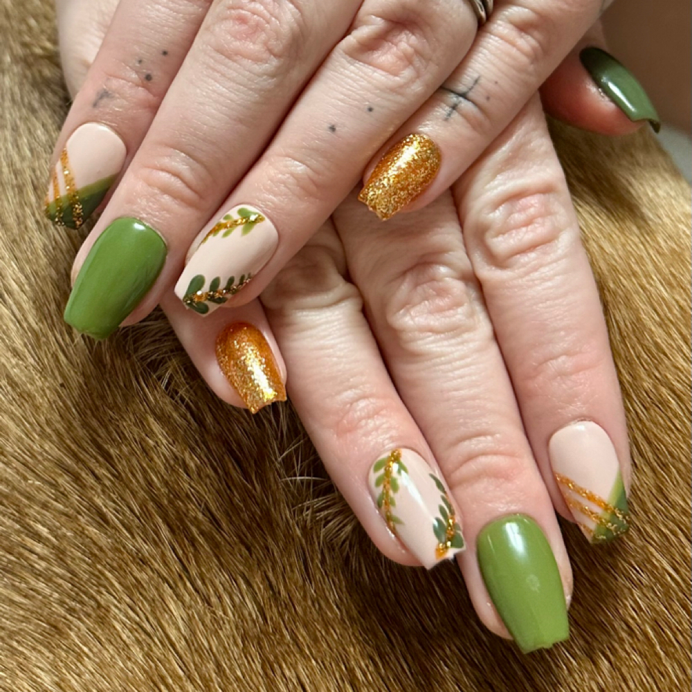 Glue-On Nails Application at Kiki’s Beauty Service in Fairview, MI