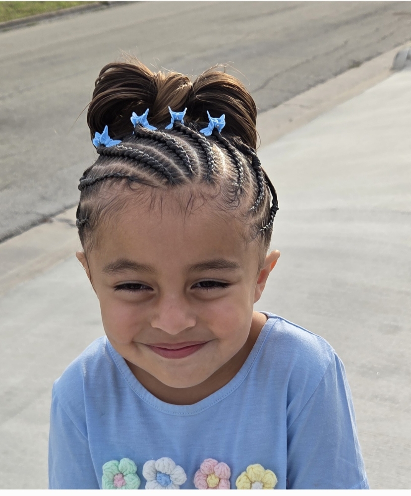 Kids Braids W/Natural Hair