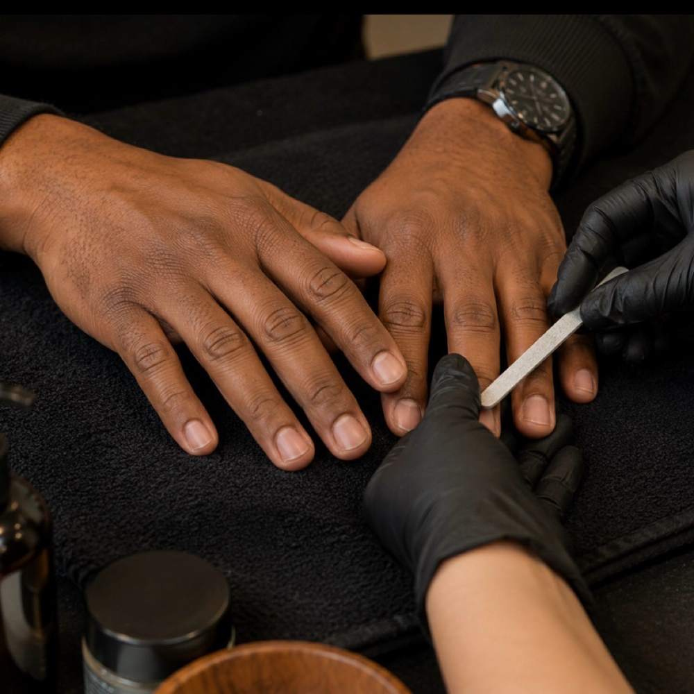 Men’s Manicure at Iron&Oak Barber Lounge,LLC in Marlton, NJ