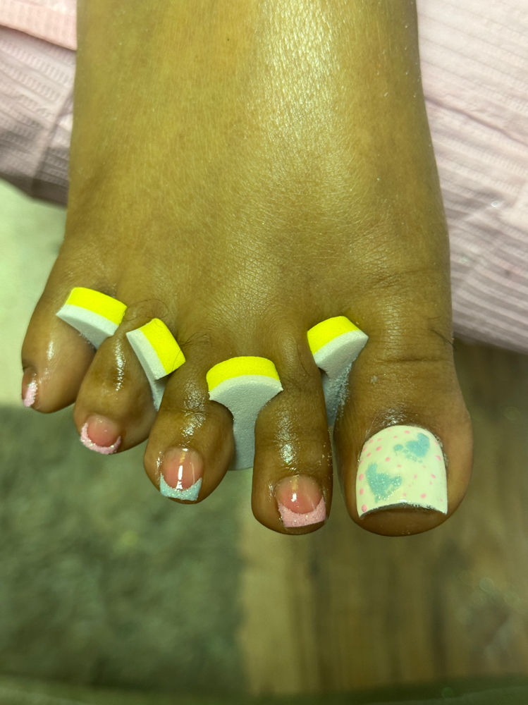 Acrylic Big Toe Fill W/ Gel Polish