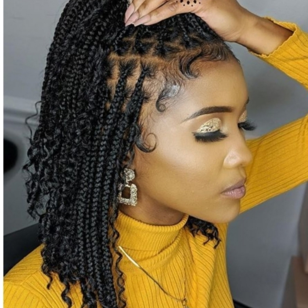 Boho Knotless  Short Mid Size Box at Abeba Hair Weaving & Extensions in Mansfield, TX