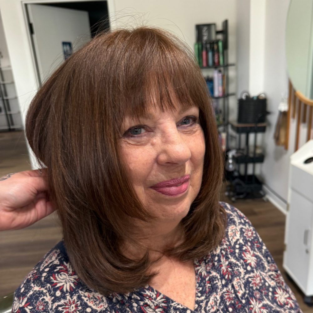 bang trim at Leslie Ana hair in Fairview Park, OH