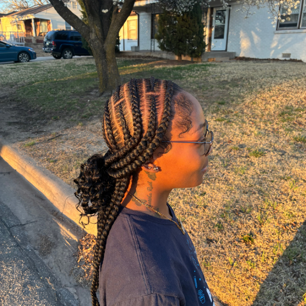Large Tribal braids at BraidsByJinece in Wichita, KS