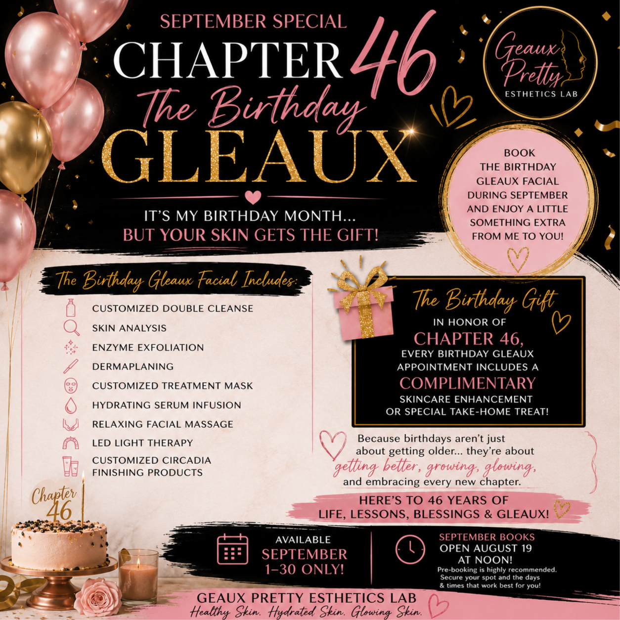 CHAPTER 46: THE BIRTHDAY GLEAUX at Geaux Pretty Esthetics Lab in Montgomery, AL