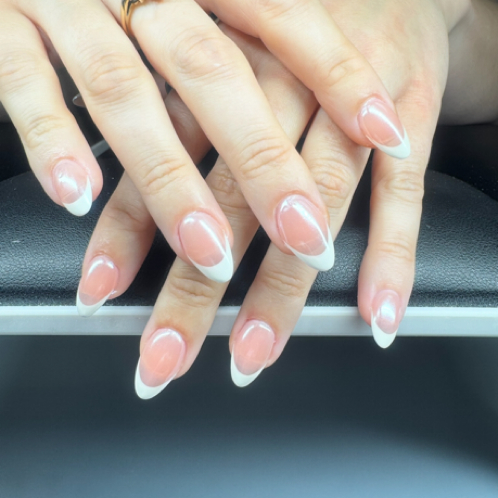 Deep French or V Tip French at Noir Nails LLC in Saint Peters, MO