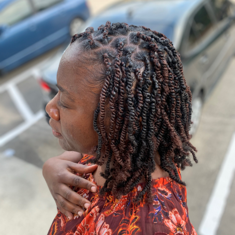 Medium Afro Kinky Twists Bob at Glamour Touch by Che' in Durham, NC