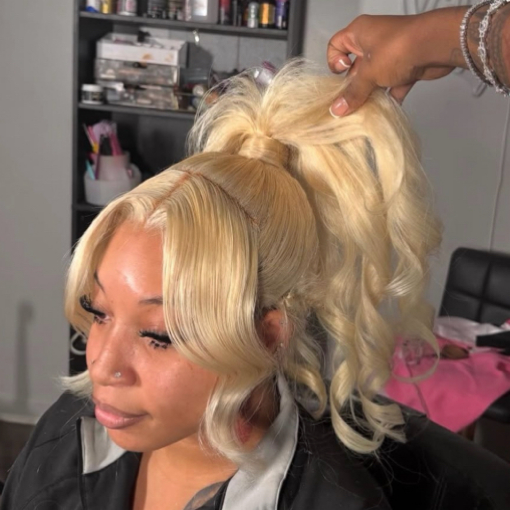 Peacock Ponytail Wig install