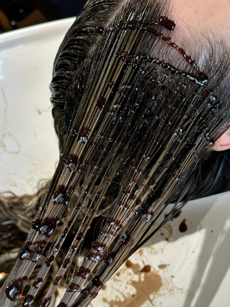 Root Retouch + Tone + Haircut at hairxmoe in Sarasota, FL