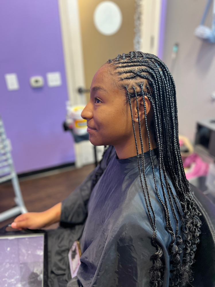 Fulani Flipover Braids W/Box Braids at Key Hair Architecture LLC in Aurora, CO