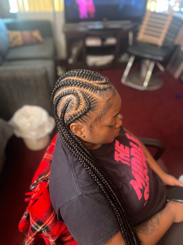 Feed In Freestyle (8-10 Braids )