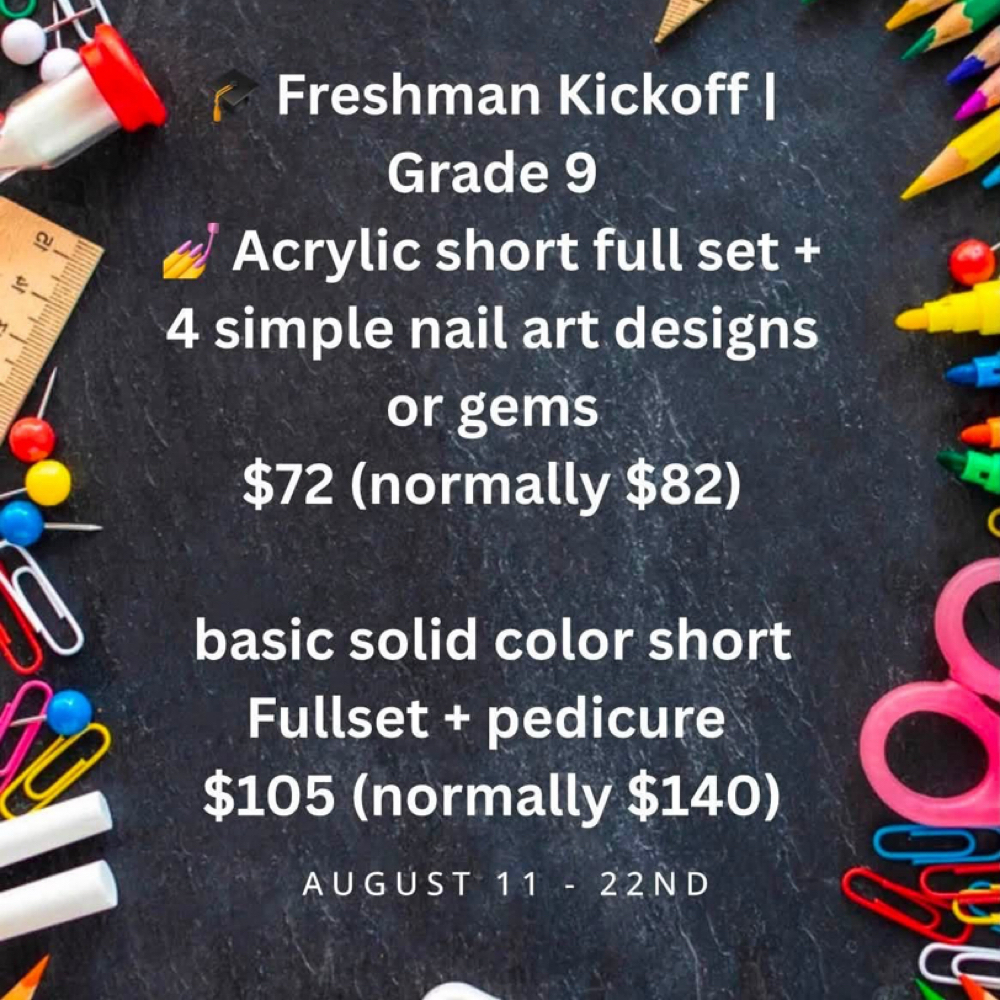 Back To School Freshman at Lexxahh’s Luxury Nail Lab in Hartville, OH