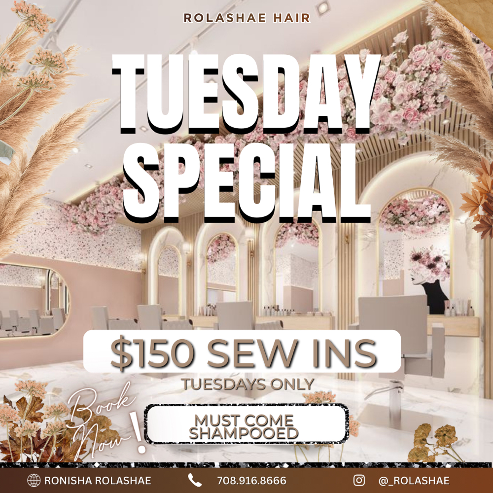 Sew In Tues. Special at Rolashae Hair in Markham, IL