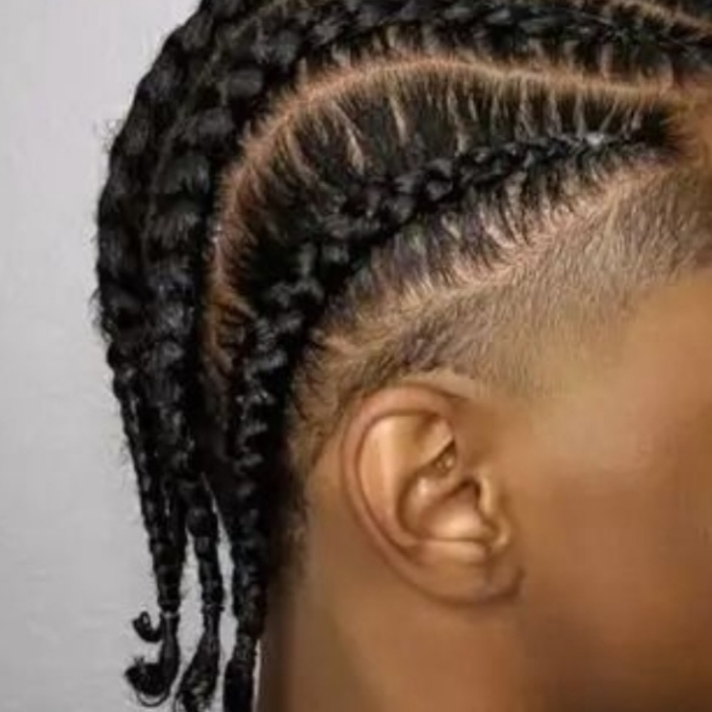 Men cornrow 2-4 w/extensions
