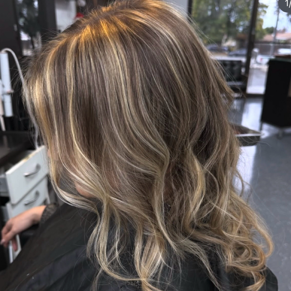 PARTIAL HIGHLIGHTS AND TONER at Kylie Studio Salon in Bethesda, MD