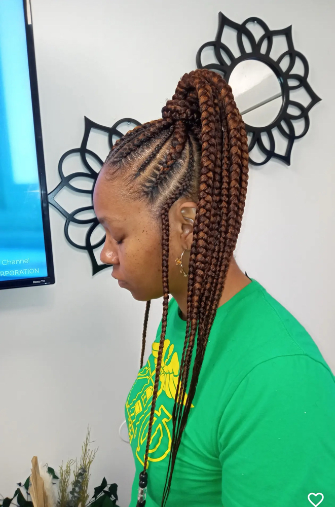 Stitch Ponytail With Skinny Braids
