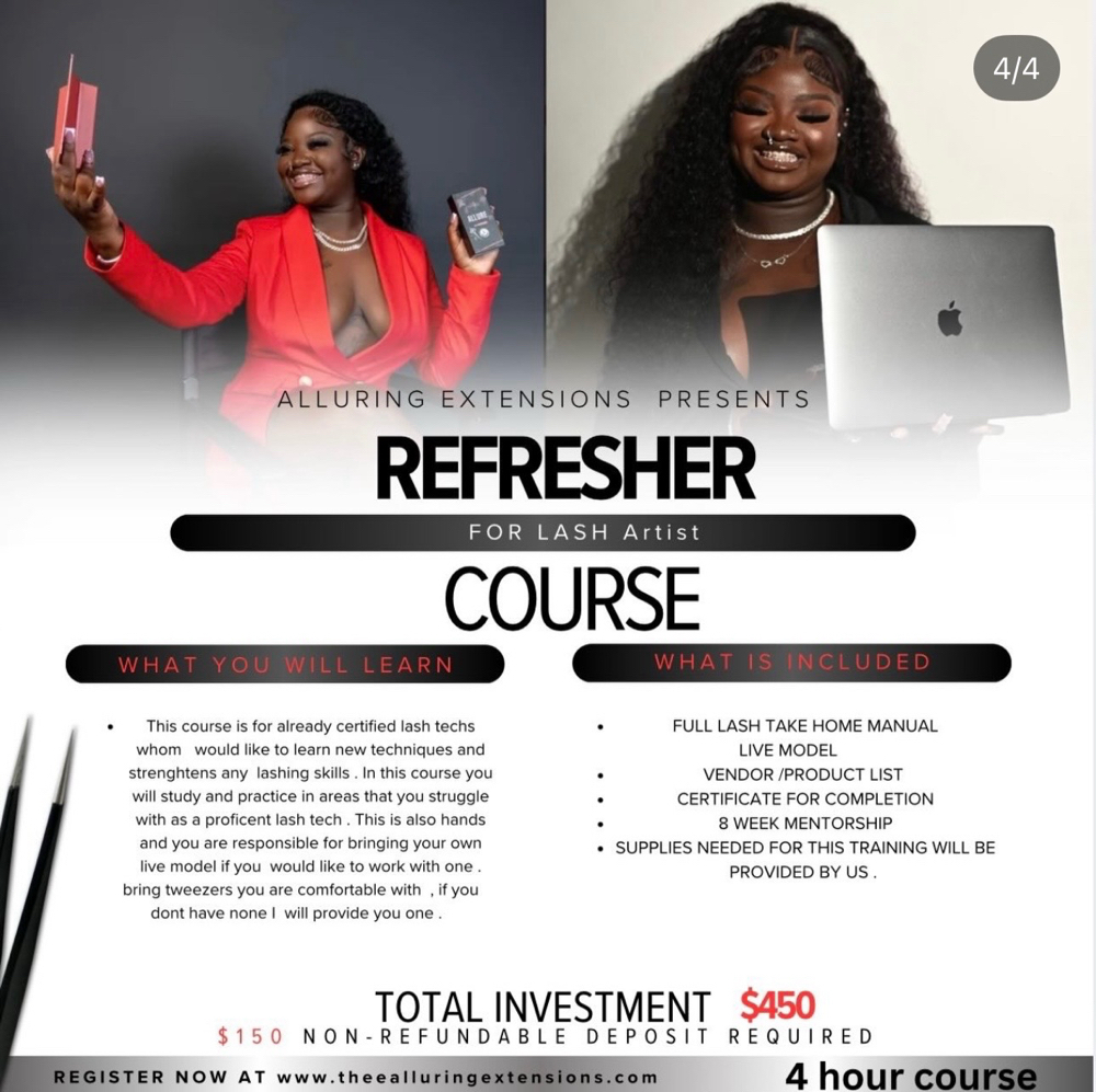 REFRESHER COURSE at ALLURING EXTENSIONS in Beltsville, MD