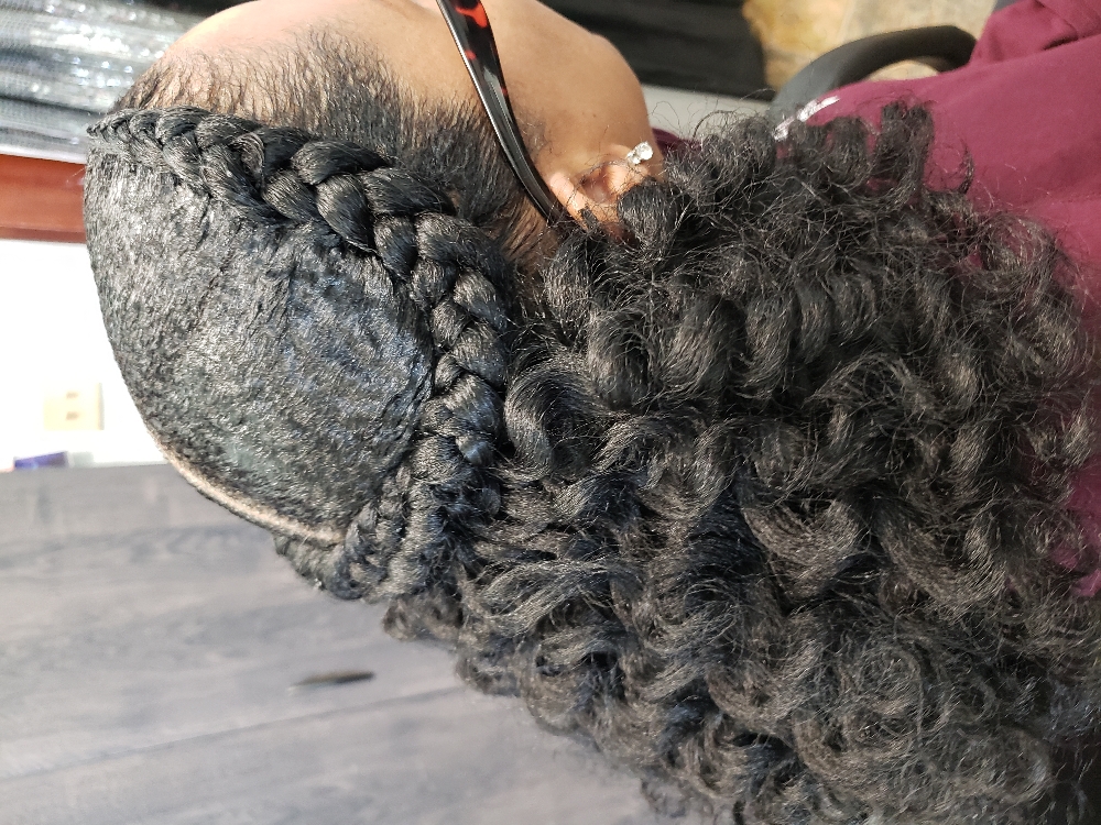Half Crochet/ Cornrows Flat Twists