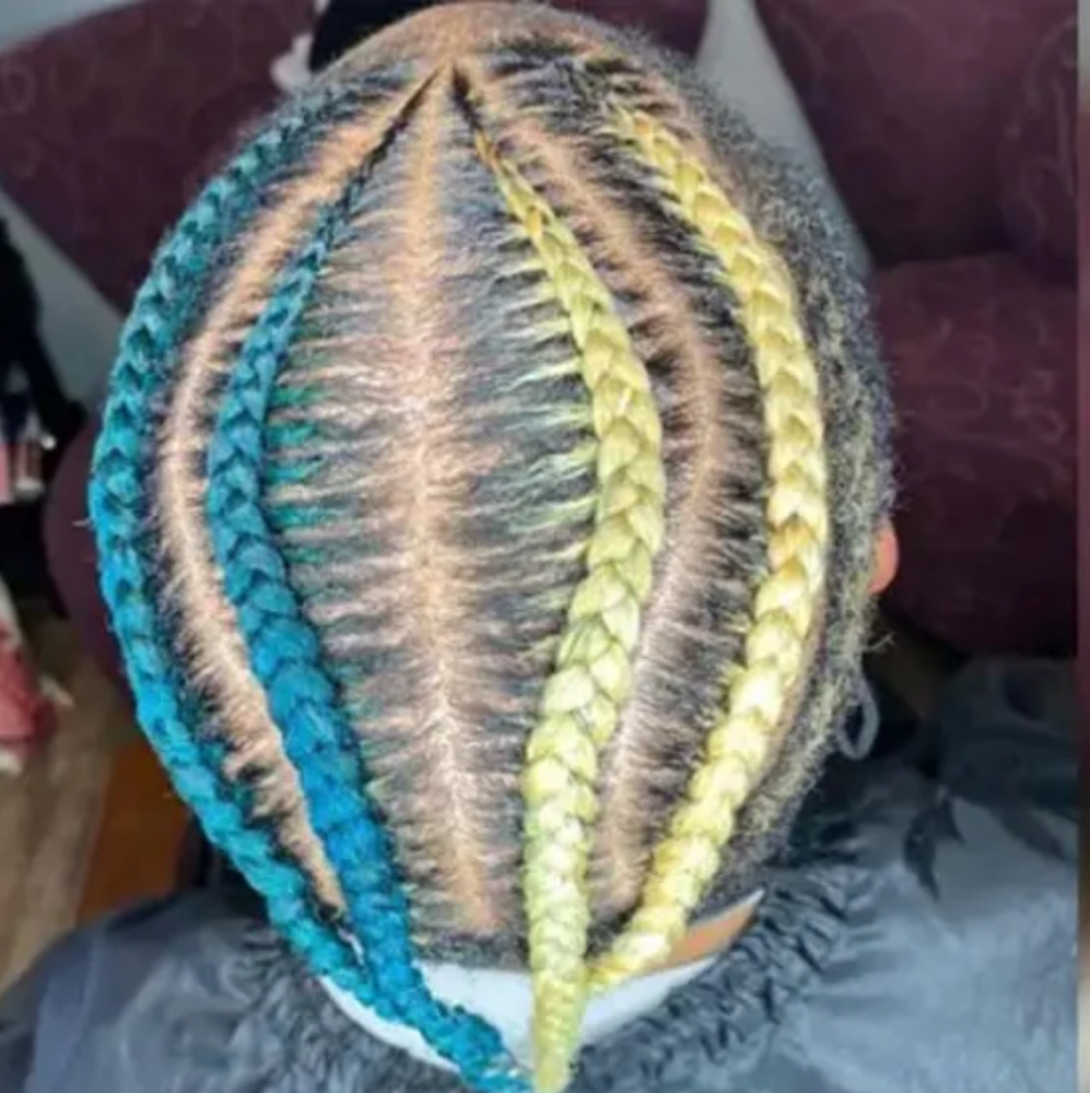 MEN'S COLORFUL CORNROWS