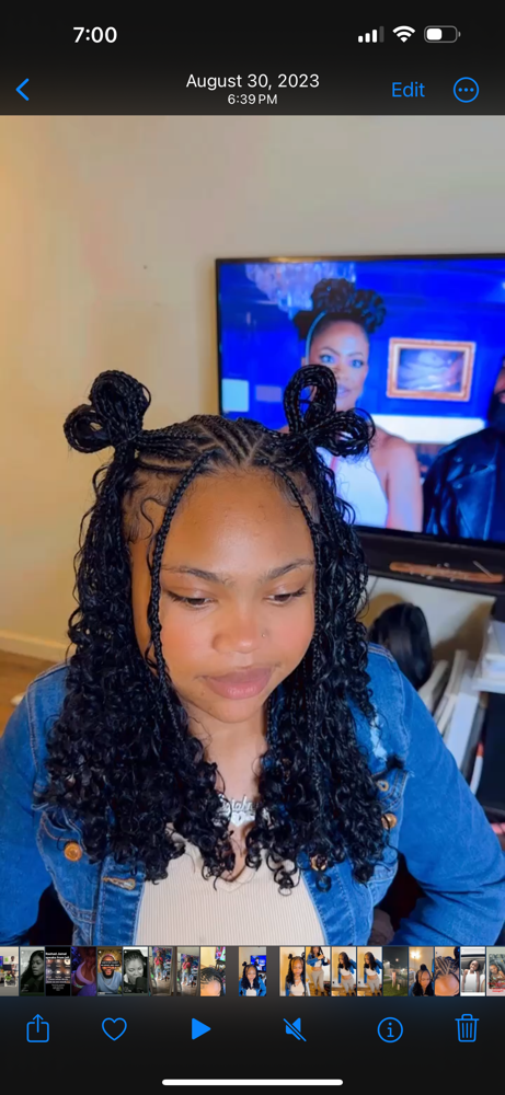 Short Boho Knotless Braids