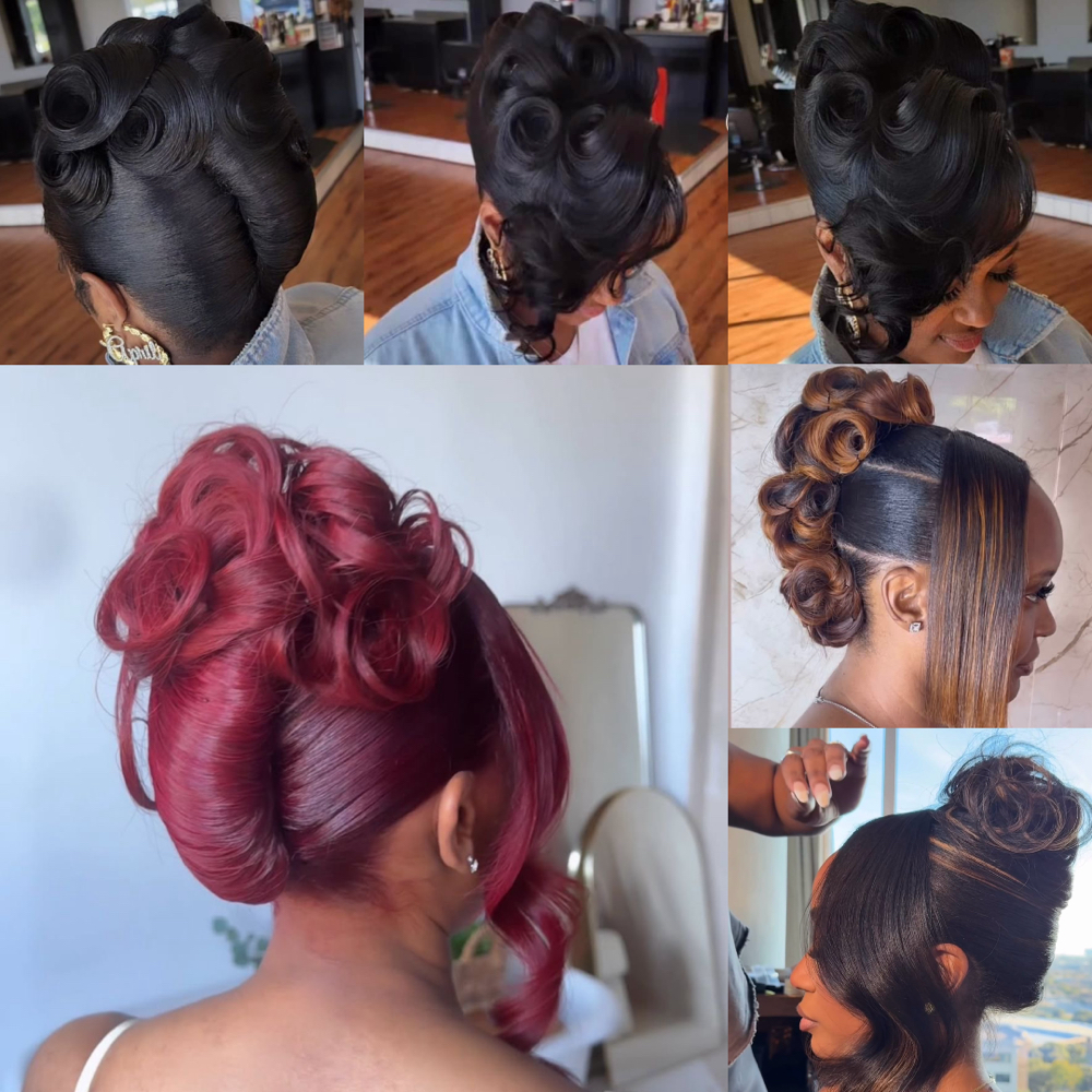 French Roll With Side Bangs at Impeccable Beauty in Clarksville, TN