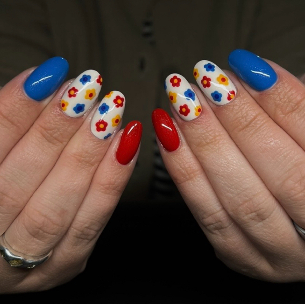 Hand-painted Art: Multi Color TEIR3 at Mad Nail Designs in Sandy, UT
