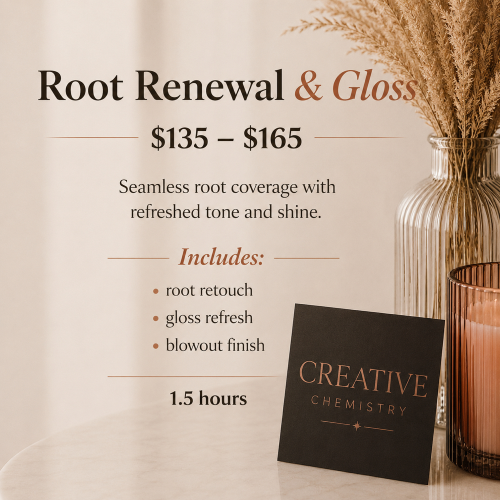 Root Renewal & Gloss at Creative Chemistry Salon in Katy, TX