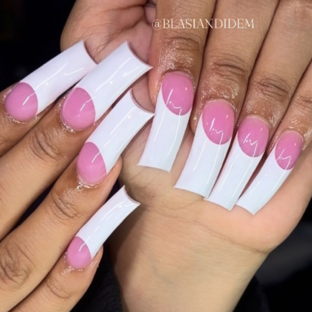 Plain French Tip Fullset at BlasianDidEm in Long Beach, CA
