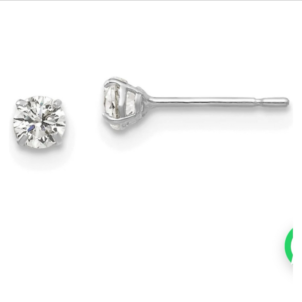 3mm CZ Tiffany 14k White Gold at Airbella in Columbus, OH