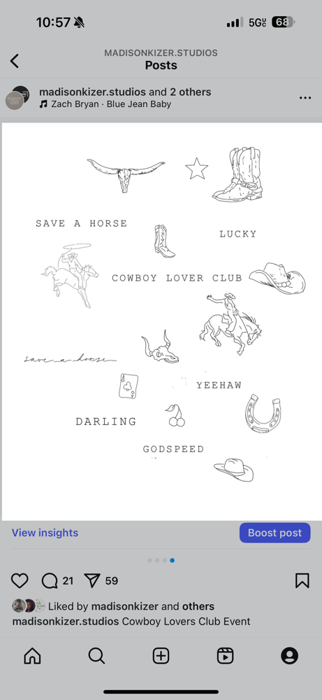 Cowboy Lovers Club Flash Sheet
