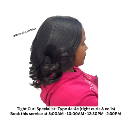 Curl Restore + Trim + Style at Naturally Chic Salon in Columbus, OH