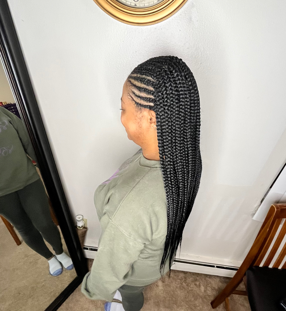 Half Feeders Half Knotless at JayBraids in Richmond Hts, OH