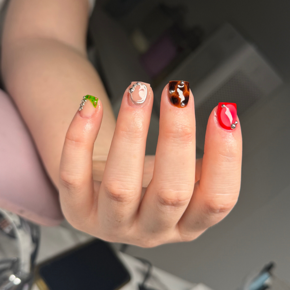 Short Acrylic Overlay at Rennys Nails in Decatur, IL