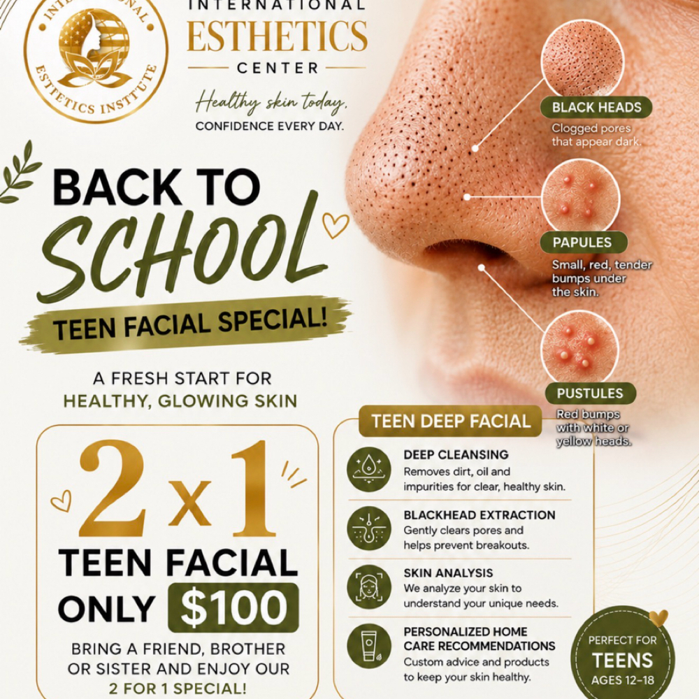 Back To School 2x1 at International Esthetics Center in Goose Creek, SC