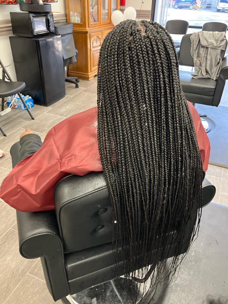 Small Waist Length Box Braids