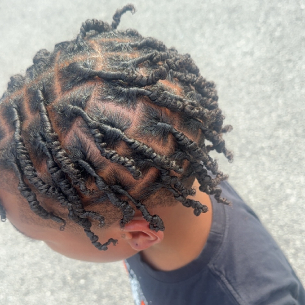 Kids Large Two Strand Starter Locs at Dee Did’em in Kinston, NC