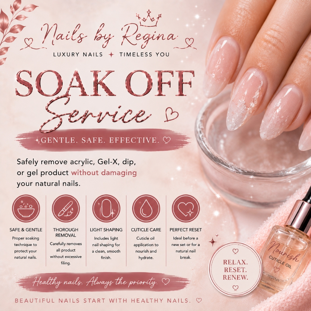 Soak Off at Regina's Hair & Nail Studio in Corning, CA