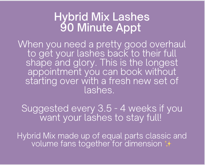 Hybrid Mix Lashes * 90 Minutes