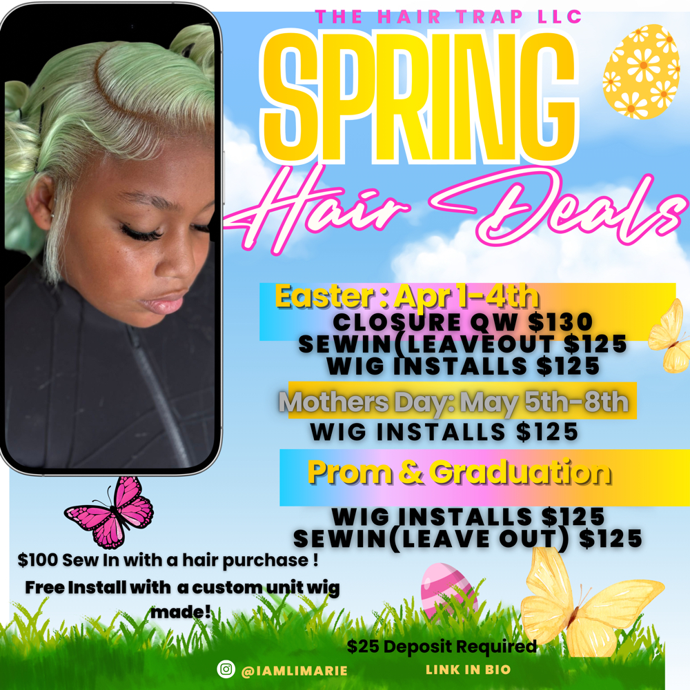 Prom/Graduation WigInstall $135 at The Hair Trap LLC in Buffalo, NY
