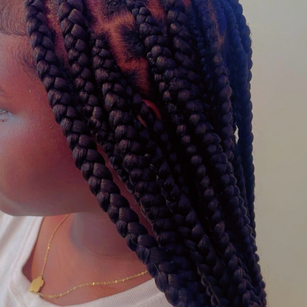 Large Knotless Braids (midback) at Crowned By Braids in Tonawanda, NY