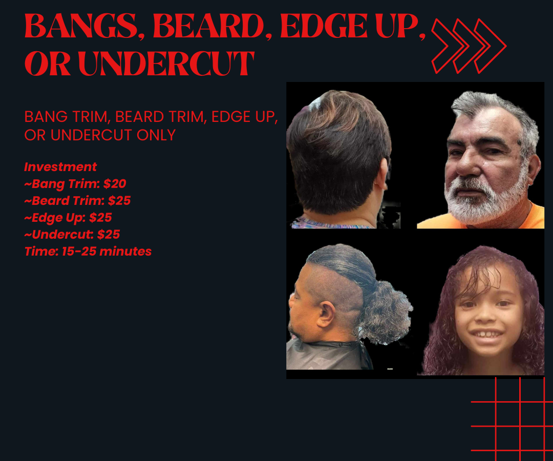 Bang, Beard, Edges, and Undercut