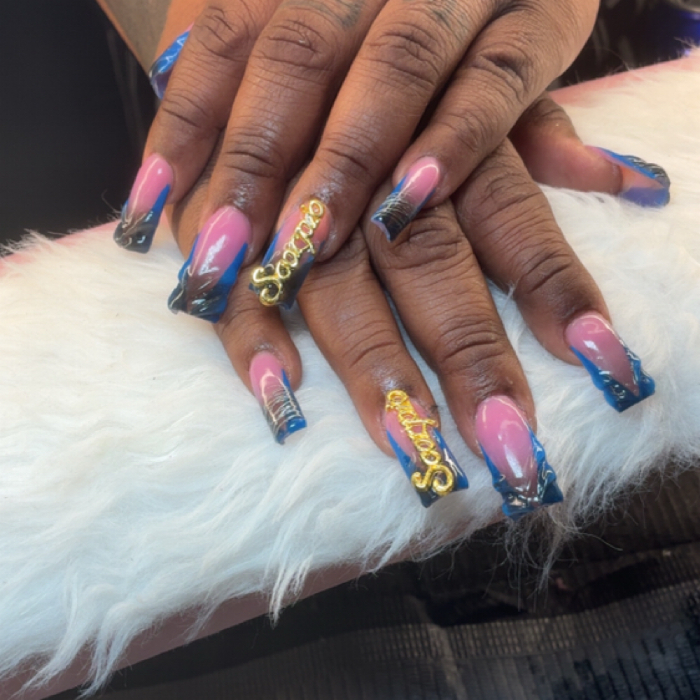 Medium Acrylic Set Includes Gel Pol at Pressed Petals Nail Bar in Greenville, NC