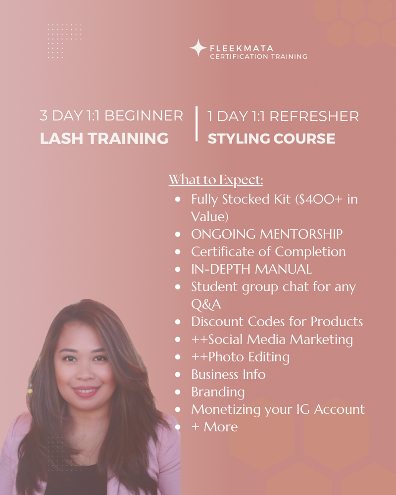 2 DAY BEGINNER LASH TRAINING at Fleekmata in JBLM, WA