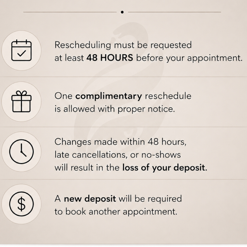RESCHEDULE POLICY at Happy Brows & Lashes - AMARILLO EYEBROWS in Amarillo, TX