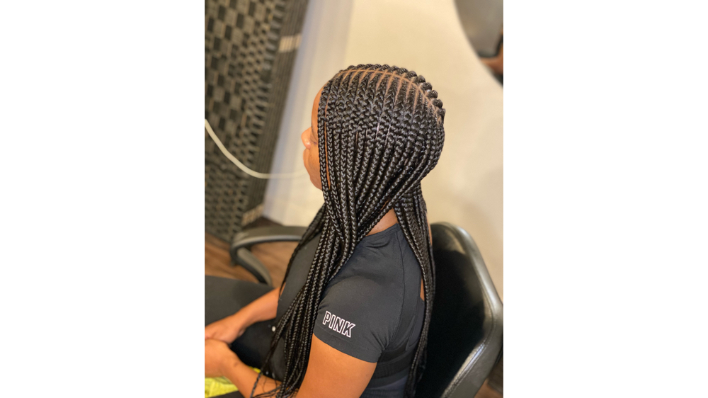 2 Layer Middle Part Tribal Braids
