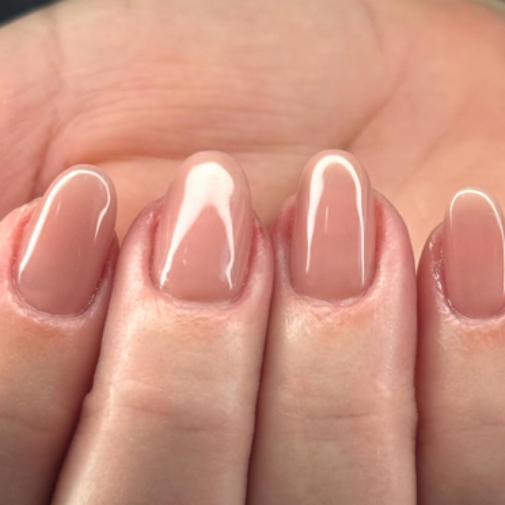 Hard gel full set on natural nail at Marjorie Zotti in Vineyard Haven, MA