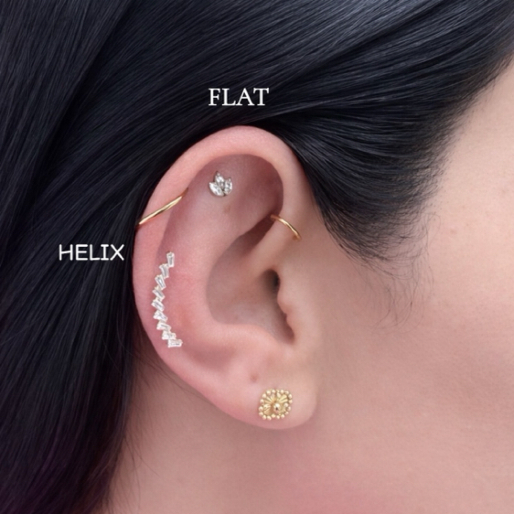 HELIX OR FLAT PIERCING at Timeless Jewels llc - Ear Piercing & Permanent jewelry in Dearborn, MI