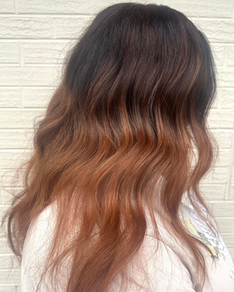 Balayage + Root Color + Gloss