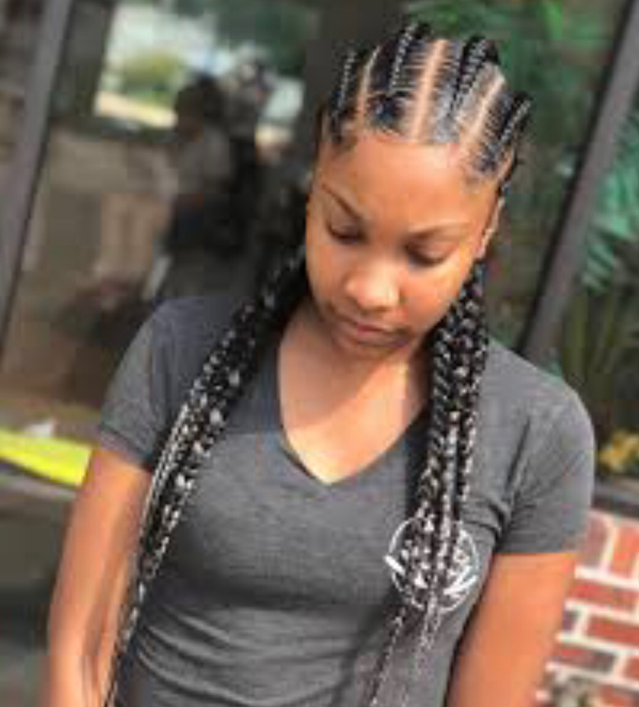 6 Straight Back Braids